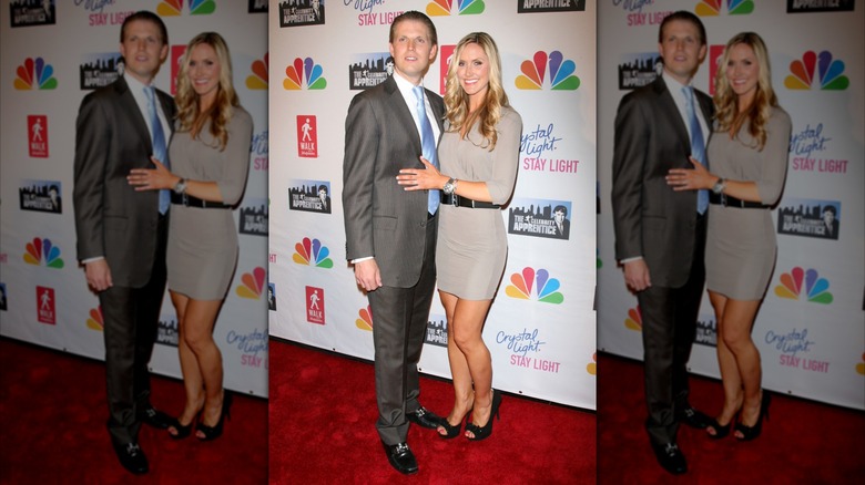 Lara Trump beige dress Eric Trump