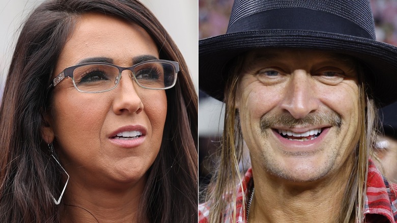 Lauren Boebert and Kid Rock split image
