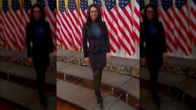 Lauren Boebert posing at an executive signing.