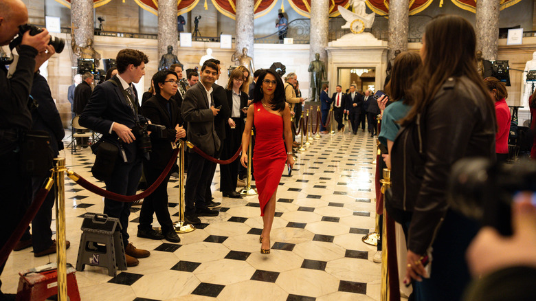 Lauren Boebert arriving to Donald Trump's joint Congress address.