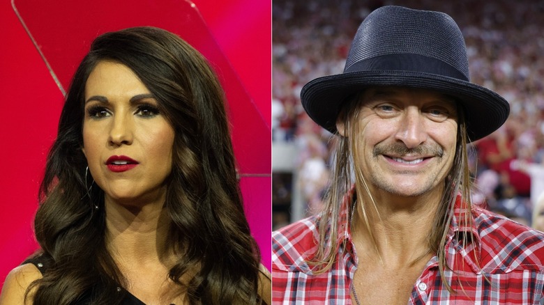 Split image of Lauren Boebert and Kid Rock