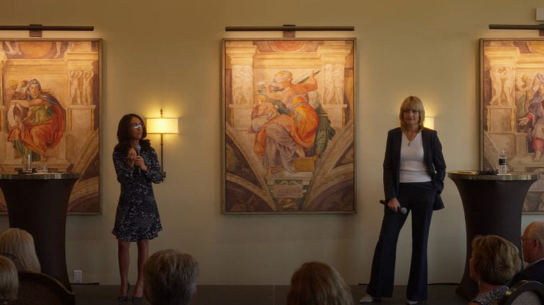 Lauren Boebert, Trisha Calvarese on debate stage