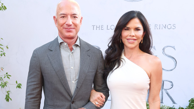 Jeff Bezos and Lauren Sanchez at an event