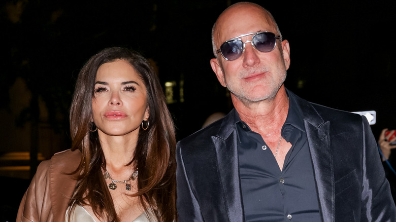Lauren Sanchez Bezos and Jeff Bezos at a magazine launch party