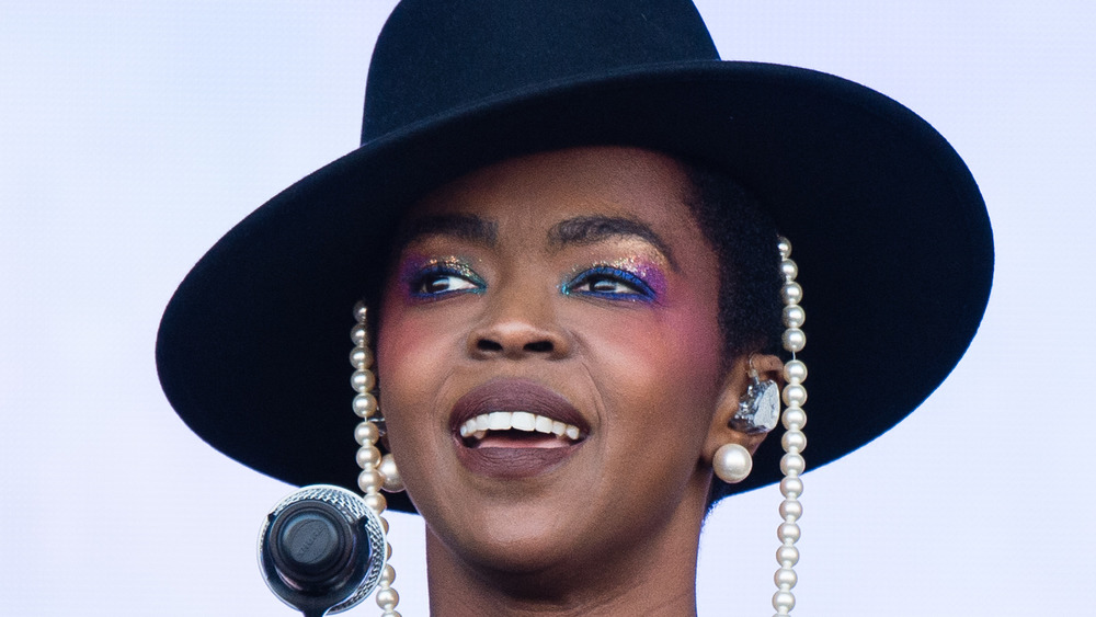 Lauryn Hill performing on stage