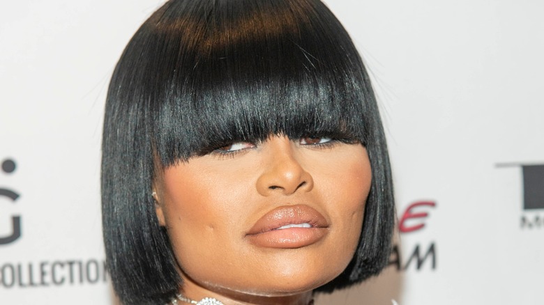 Blac Chyna with heavy bangs