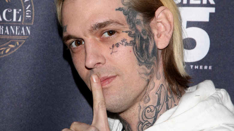 Aaron Carter looking at camera