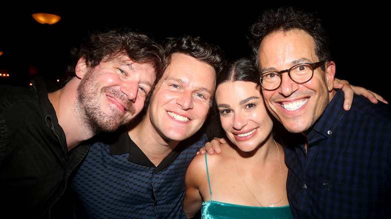 Lea Michele and friends following Funny Girl opening week