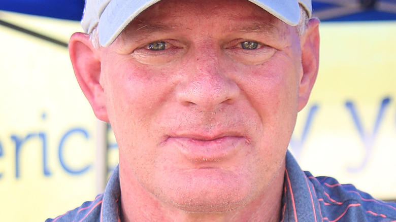 Lenny Dykstra, older, in New York Mets hat