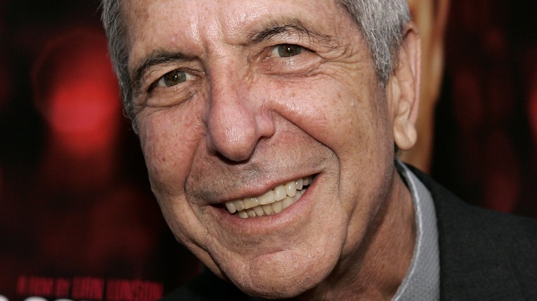 Leonard Cohen smiles