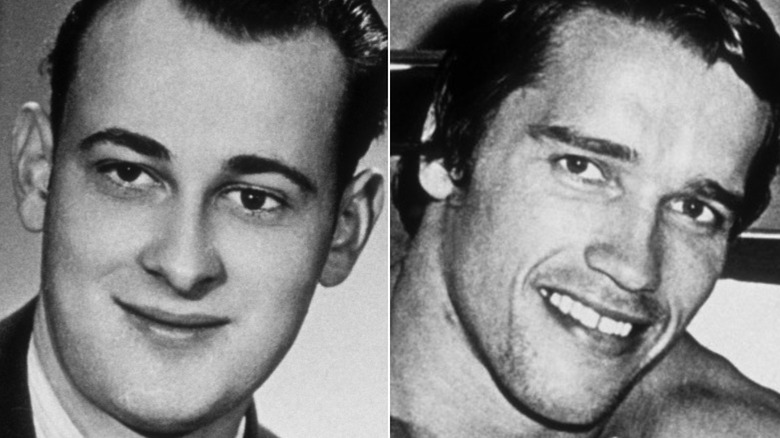 Arnold Schwarzenegger and his brother Meinhard Schwarzenegger, split image