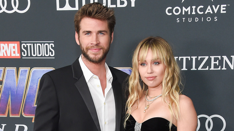 Liam Hemsworth and Miley Cyrus at Avengers: End Game Los Angeles Premiere
