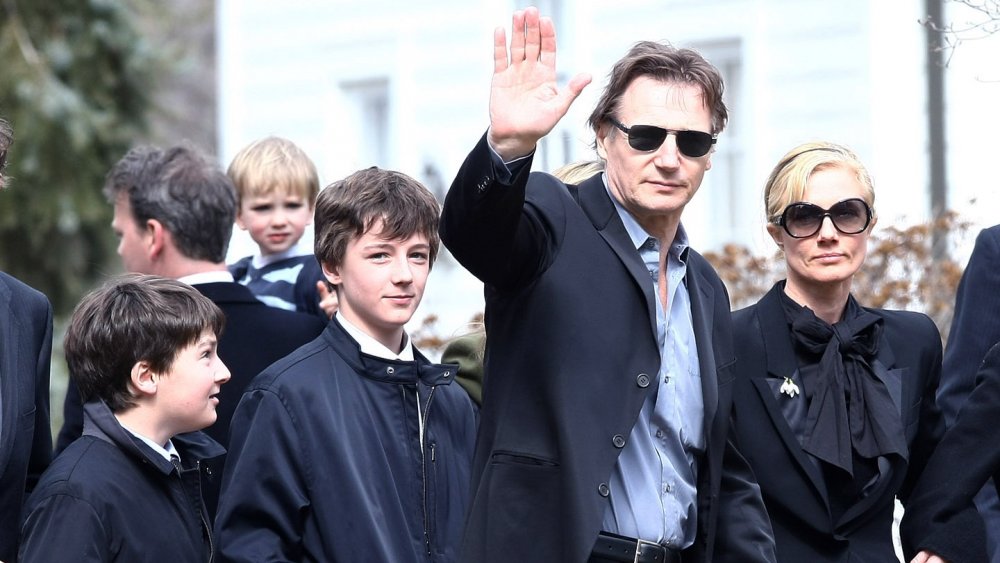 Daniel, Micheál, and Liam Neeson with Joely Richardson
