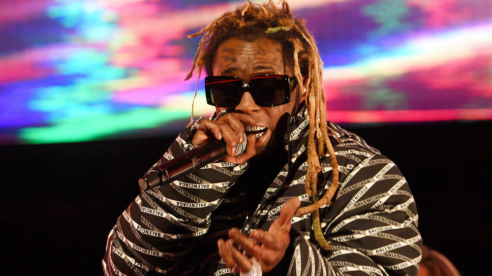 Lil Wayne performing on stage
