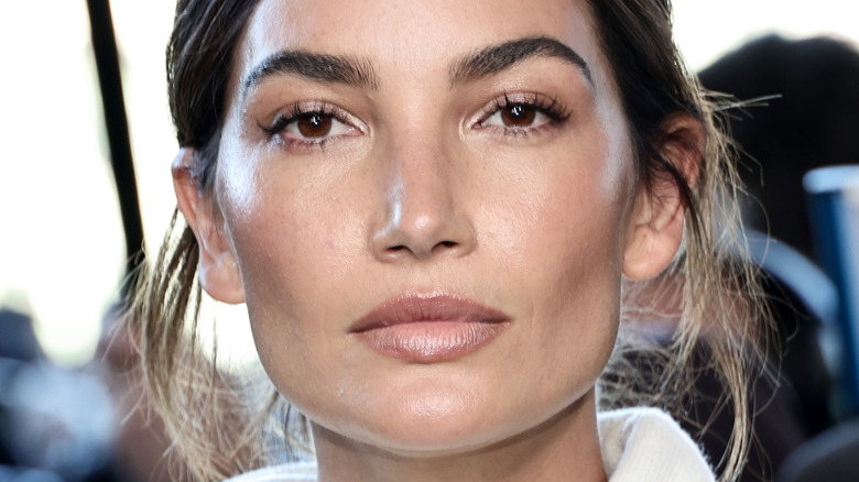 Lily Aldridge serious