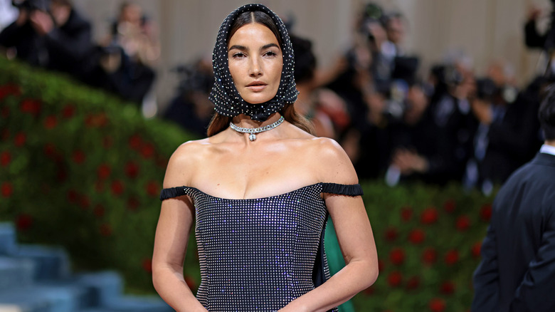 Lily Aldridge in headpiece