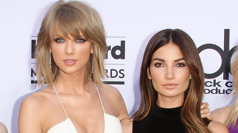 Taylor Swift and Lily Aldridge on red carpet