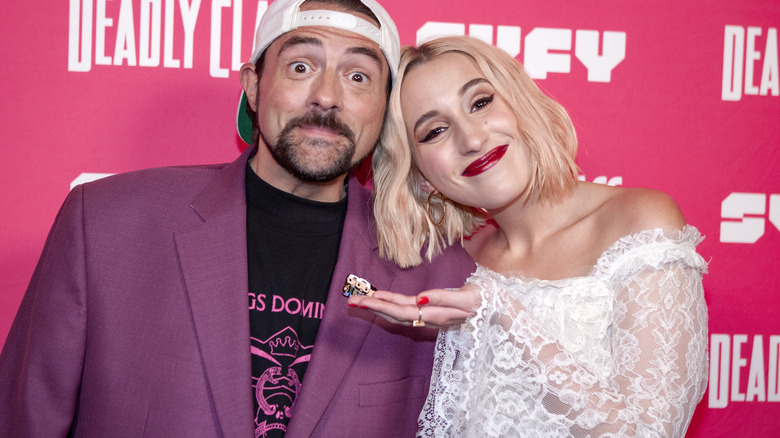 Kevin Smith Harley Quinn Smith red carpet