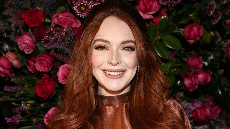 Lindsay Lohan smiles 