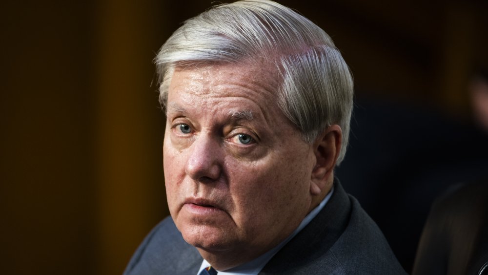 Lindsey Graham with a worried expression