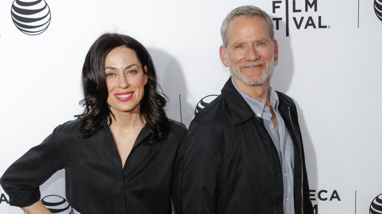 Kathleen McElfresh and Campbell Scott at the world premiere of Live From New York
