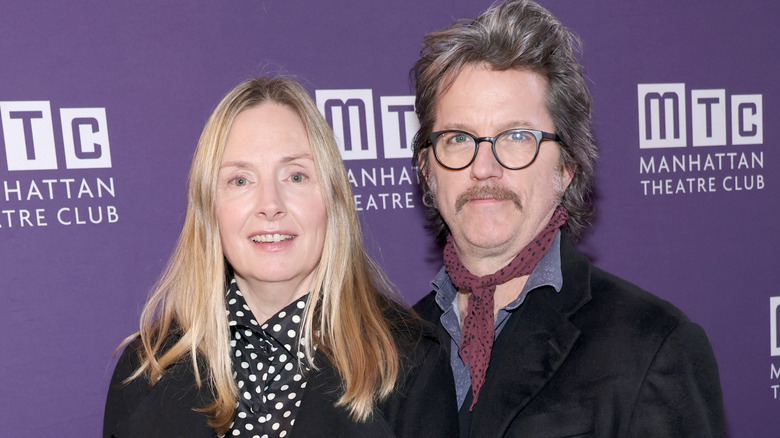 Hope Davis and Jon Patrick Walker at the Broadway opening night of Bug