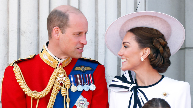 Kate Middleton smiling at Prince William