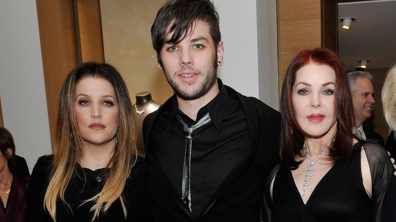 Lisa Marie Presley, Navarone Garibaldi, and Priscilla Presley