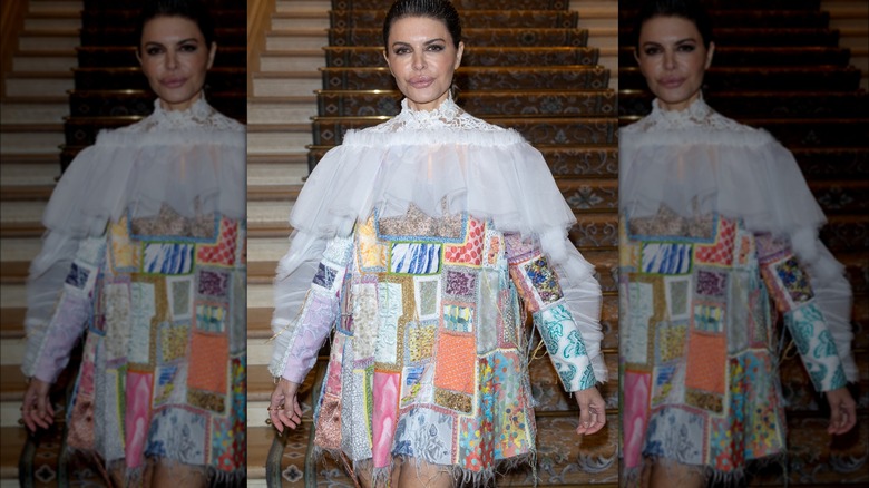 Lisa Rinna patchwork dress lacy top