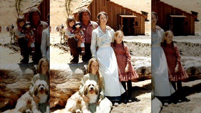 Karen Grassle with Michael Landon and their on-screen children in "Little House on the Prairie"