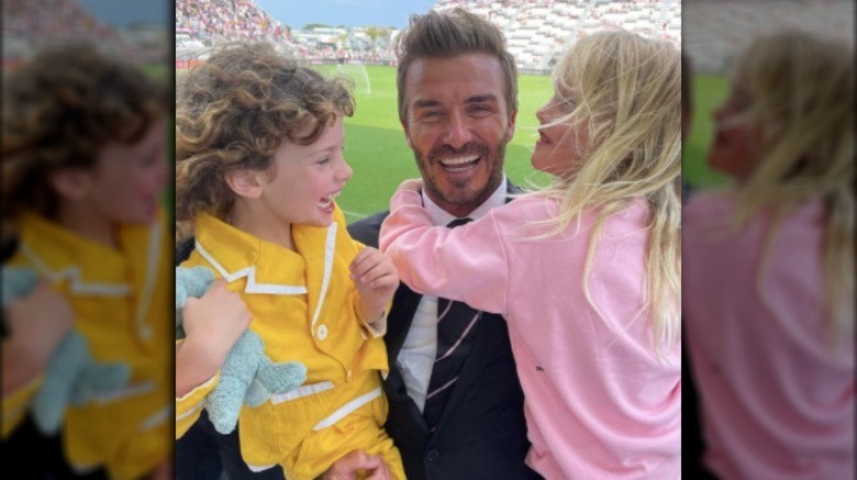 David Beckham with Liv Tyler's kids, Lula and Sailor