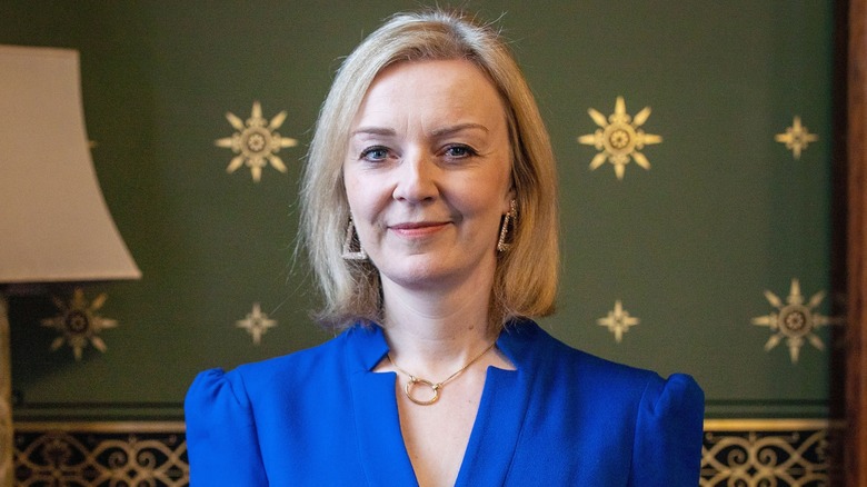 Liz Truss smirking