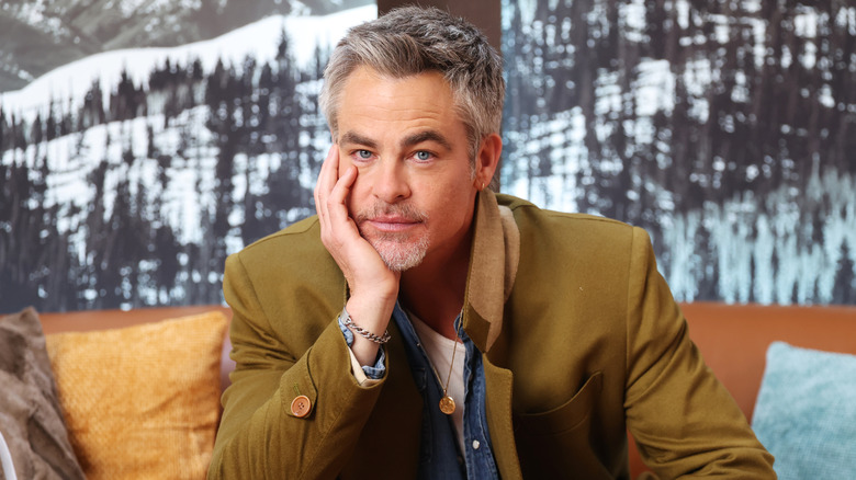 Chris Pine posing for pictures at the 2026 Sundance festival.