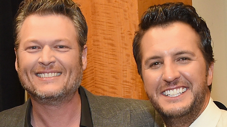 Blake Shelton and Luke Bryan smiling