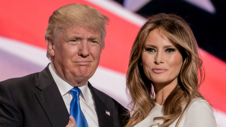Donald and Melania Trump onstage