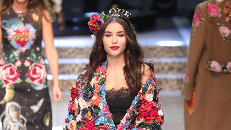 Madison Beer walking the Dolce and Gabbana runway in Milan in 2017