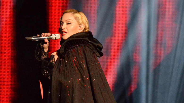 Madonna Brit Awards black cape