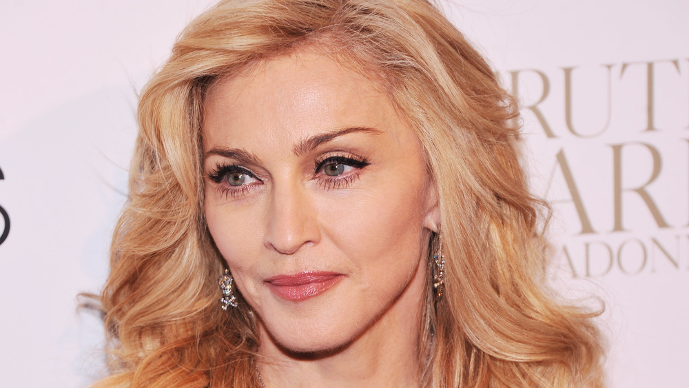 Madonna posing at an event