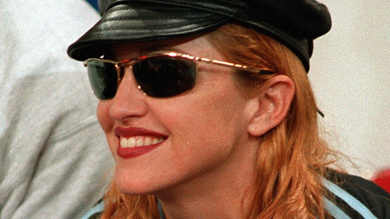 Madonna at a basketball game in 1993