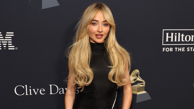 Sabrina Carpenter wearing all black