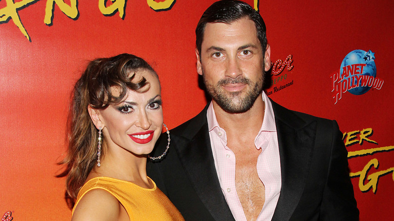 Karina Smirnoff, Maks Chmerkovskiy, smiling together in 2013