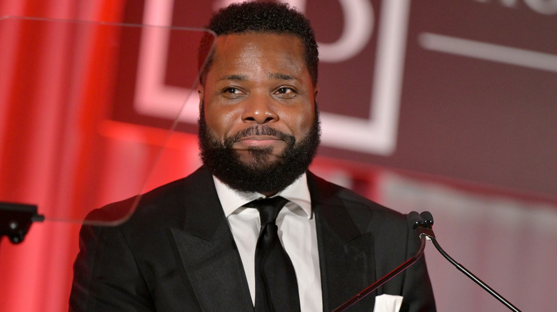 Malcolm Jamal Warner speaking at an event