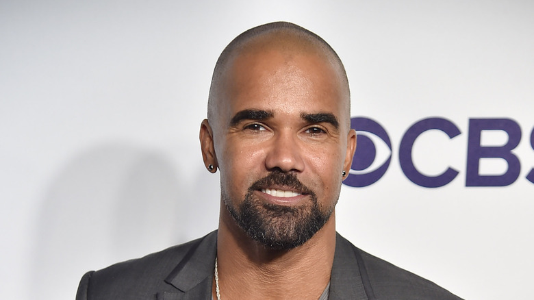Shemar Moore posing at a CBS event