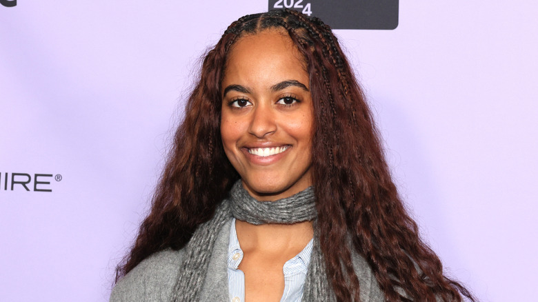 Malia Obama smiling in close-up