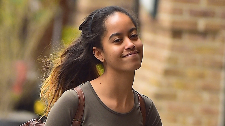 Malia Obama long hair smiling