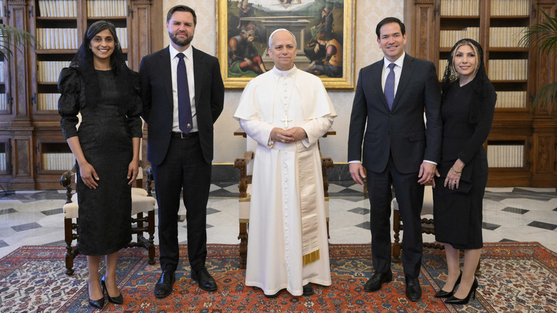 JD Vance Usha Vance Marco Rubio Jeanette Rubio meet pope