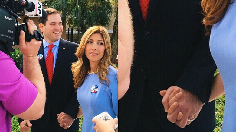 Marco Rubio holding Jeanette Rubios hand