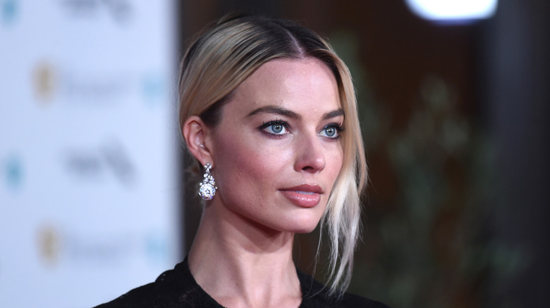 Margot Robbie wearing a black dress at the EE British Academy Film Awards 2020 After Party