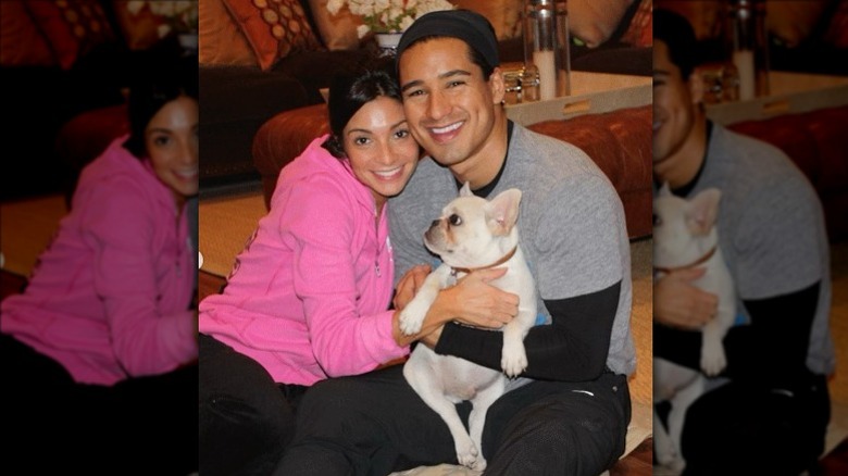 Mario Lopez, wife Courtney, and pup Julio
