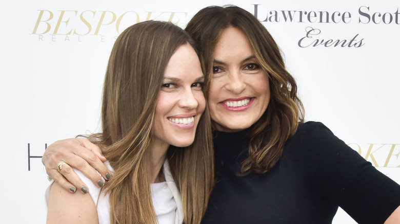 Mariska Hargitay and Hilary Swank embracing